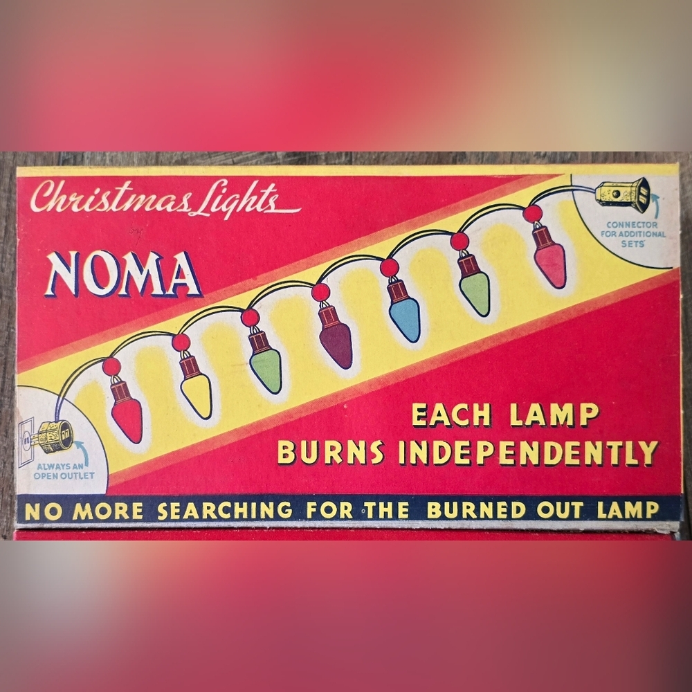 Vintage 1939 Christmas Lights By Noma in Original Box Bakelite C7 - Picture 3 of 8